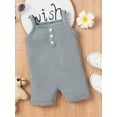 thumbnail image 2 of Seyurigaoka Baby Romper Sleeveless Suspender Ribbed Style Button Decor Casual Breathable Jumpsuit, 2 of 7