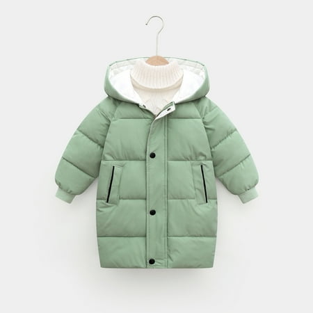 

DENGDENG Toddler Baby Child Children Kids Button Up Hooded Coat Padded Long Sleeve Outerwear Thicken Winter Warm Clothes 1Y-11Y