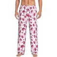 thumbnail image 2 of Goofa Lilies Flowers Printed Soft Pajama Pants for Men, Wide Leg Comfy Casual Lounge Yoga Pants-Medium, 2 of 9