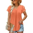 thumbnail image 3 of KISSMODA Womens Floral Tunic Top Short Sleeve Shirts Loose Fit Summer Tops Plus Size, 3 of 4