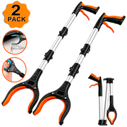 NIUTA® 43" Grabber Reacher Tool, 2Pack Foldable Reacher Grabber Pickup Tool with Magnet, Extra Long Aluminum Reaching Tool with 4.7 Inch Wide Claw, Lightweight Trash Picker Upper Grabber