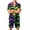 Green_003, variant on Men's Halloween Themed Two Piece Pajama Set Ghost Printed Casual Short Sleeve Button Up Collared Tshirts and Shorts Fashion Comfortable Clothes Red XL