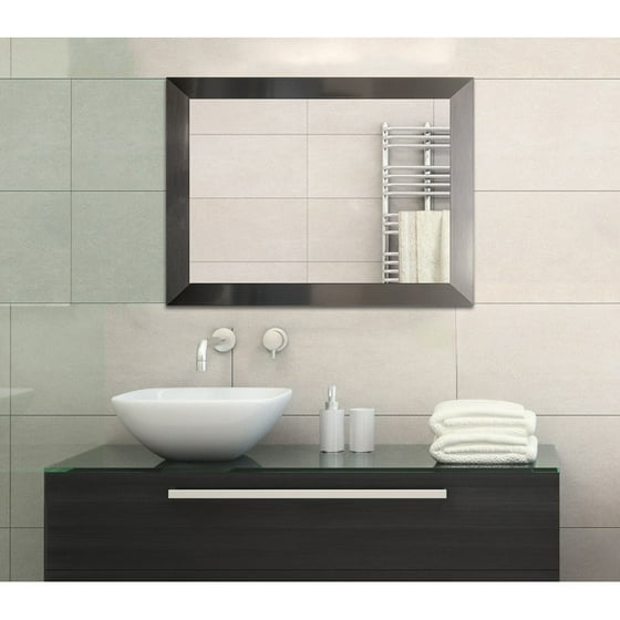 Framecrafters Inc Stainless Steel Finish Framed Bathroom Full Length Mirror