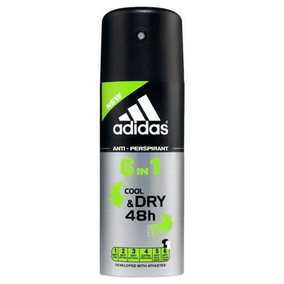 Adidas Men's Cool & Dry 6 In 1 Deodorant Spray 5 oz Fragrances 3607343509060