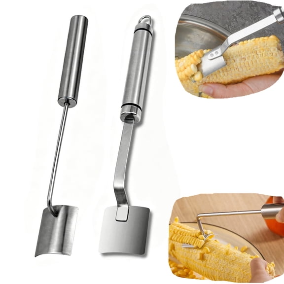 Long Handle Stainless Steel Corn Stripping Tool, corn peeler for corn on the cob, corn cob stripper