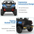 thumbnail image 2 of Shininglove 24V Kids Ride on Dump Truck Car with 2 Seaters, Remote Control, Music Player, Electric Dump Bed & Extra Shovel(Blue), 2 of 8