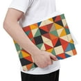 thumbnail image 4 of Leather Laptop Sleeve, Padded Case, Thin Portable Bag - Compatible with 13 inch laptops or MacBook Air Pro 13 2016 or later - Vertical, Colorful Abstract Vibrant Geometric Shapes, 4 of 5