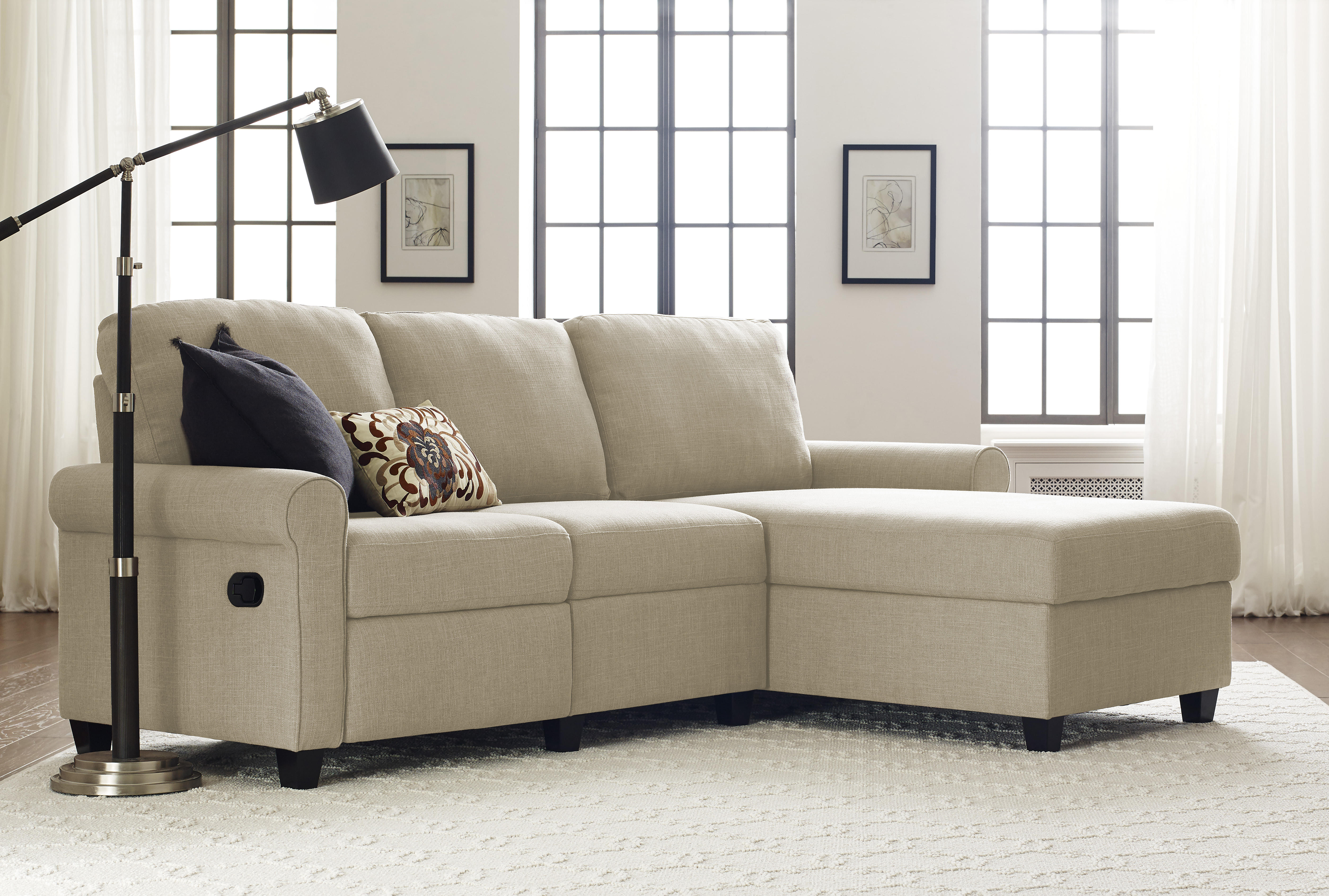 Serta Copenhagen Reclining Sectional with Right Storage Chaise - Oatmeal - image 3 of 9