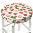 thumbnail image 3 of Bingfone Strawberries And Leaf Padded Round Bar Stool Cover Cushion with Elastic Fabric Round Chair Seat - Strawberries And Leaf, 3 of 7