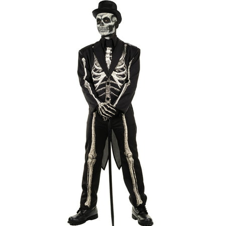 Bone Chillin Mens Voodoo Witch Doctor Skeleton Suit Halloween Costume