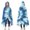 Blue Tie Dye, variant on Wearable Blanket,Blue Tie Dye Mandala Pattern Hooded Wearable Flannel Blanket for Adults & Teens,Winter Poncho Shawl Wrap Cape Cozy Anti-Pill,50"x60"