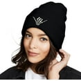 thumbnail image 2 of Anime Skull Beanies for Men and Women, Cool Emo Stuff Goth Fashion Skeleton Knit Hat Gifts, 2 of 6