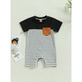 thumbnail image 3 of Baby Boy Clothes 0 3 6 12 18 Months Stripe Short Sleeve Romper 3-6 Months, 3 of 8