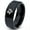Black Bevel Polish Tungsten, variant on Tungsten Texas The Lone Star State Heart Band Ring 8mm Men Women Comfort Fit Black Dome Polished