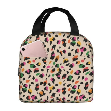 Insulated Lunch Bag for Women Men - Abstract Leopard print Leakproof Cooler Lunch Box for Women Men  Lunch Tote Bags for Work School Picnic Travel