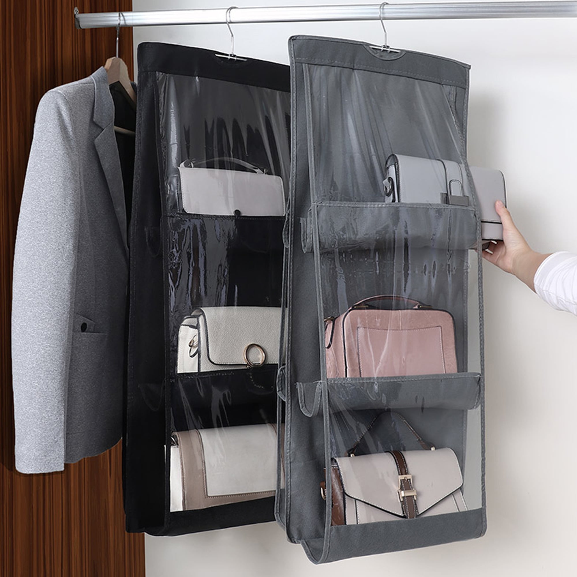 New Hot Shelf Dividers Adjustable Purse Storage Organizer with 4 Dividers  Bedroom Closet Bag Organizer Holds Woman's Purse, Bag, Zipper Handbag, Tote  | Fruugo IE