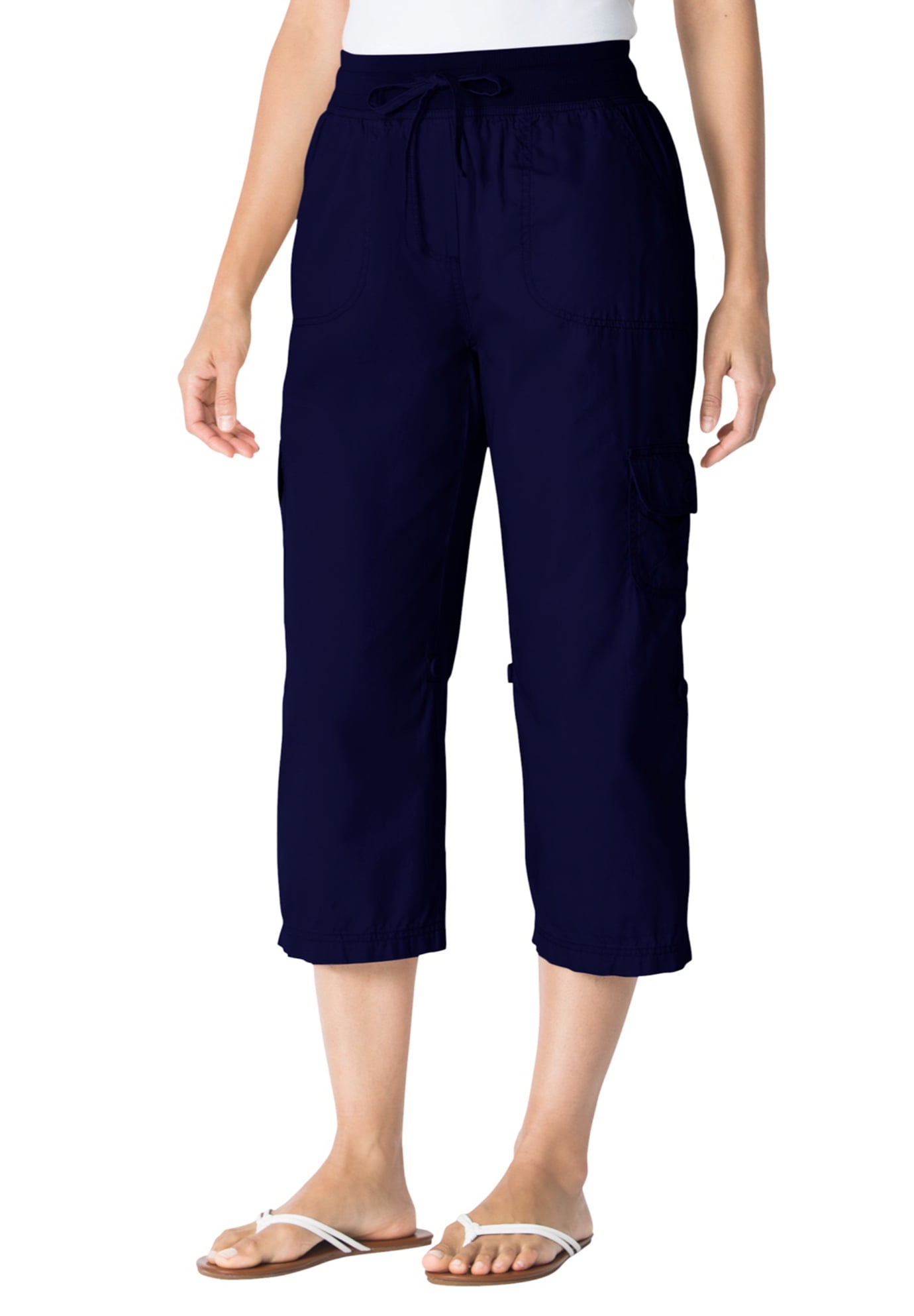 navy capris plus size