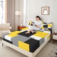 thumbnail image 4 of Castle Fairy Children Teens Minimalist Square Twin Sheet Sets,Vintage Geometric Bedding, 4 of 7