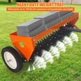 thumbnail image 4 of BeesClover Aérateur 40 Pouces, Outil de Pelouse Aérateur avec Attelage Universel, Poignée Réglable, Roues de Transport, Aérateur de Pelouse Compatible avec Tracteurs pour Jardin, Ferme et Pelouse, Orange, 4 of 7