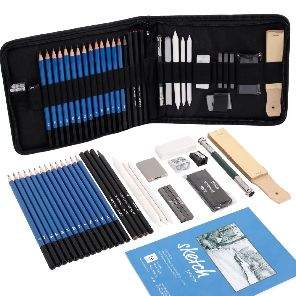 ODOMY Drawing Pencils Set Charcoal Extender Paper Pen Pencils Cutter ...