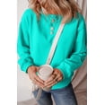 thumbnail image 2 of Aruba Blue Solid Fleece Lined Drop Shoulder Terry Sweatshirt, 2 of 8