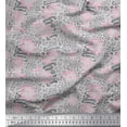 thumbnail image 1 of Soimoi Grey Poly Georgette Fabric Leopard Animal Skin Print Sewing Fabric Yard 52 Inch Wide, 1 of 3