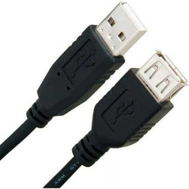 Importer520 Black 25 Foot USB 2.0 Male to Female Extension Cable for PC and Mac