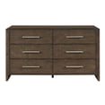 thumbnail image 6 of 5pc Contemporary Bedroom Set King Size Durable Bed Nightstand Dresser Mirror Dark Walnut Furniture, 6 of 7