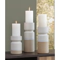 thumbnail image 2 of Signature Design by Ashley Casual Hurston Candle Holder (Set of 3)  Ivory/Brown, 2 of 7