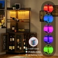 thumbnail image 5 of DSstyles Corner Bar Cabinet with Charge Oult, 5-Tiers Wine Cabinet with LED Light and Glass Holder, Tall Home Liquor Cabinet for Living Room, Corner Display Cabinet for Home, 5 of 9