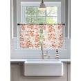 thumbnail image 3 of Sheer Curtains 54 Inch Length 2 Panels Set for Kitchen, Burnt Orange Botanical Semi Sheer Curtains for Windows, Vintage Nature Flower Voile Window Treatments Rod Pocket Curtain, 3 of 7