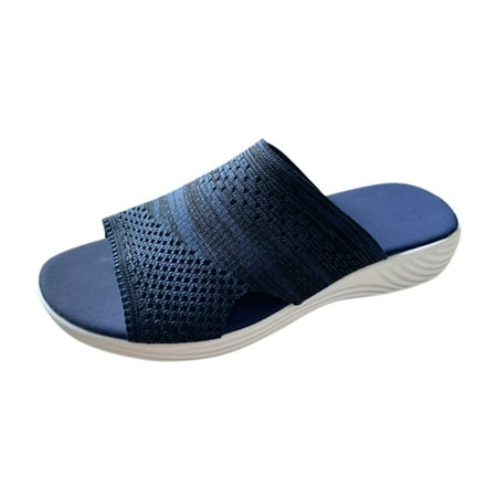

nsendm Pool Sandals Women Fashion Casual Sandals Summer Slippers And Flat Lightweight Outer Women Comfortable Sandals Sandal Blue 8.5
