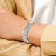 thumbnail image 3 of JeenMata Pulsera de identificación de plata pulida para hombre - Joyería elegante y moderna entrelazada, 3 of 6