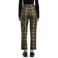 thumbnail image 3 of INSPIRE CHIC Women's Plaid Cropped Trousers Button Casual Tartan Check Work Pants L Army Green, 3 of 6