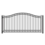 ALEKO Steel Single Swing 12 x 6 feet Black Driveway Gate Dublin Style