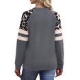 thumbnail image 4 of Women's Leopard Print Sweatshirt, Casual Crew Neck Long Sleeve Raglan Pullover with Striped Detail, 4 of 4