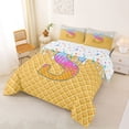 thumbnail image 2 of Catabedysis Multicolor Sprinkles Print Full Size Comforter Sets For Boys,Waffle Personalized Letter S Bedding Comforter Set,Colorful Stars Reversible,3pcs,1 Comforter and 2 Pillowcases, 2 of 7