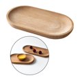 thumbnail image 3 of justharion Oval Wooden Tea Tray Serving Table Plate Snacks Food Tea Storage 10x18cm, 3 of 8