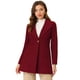 thumbnail image 1 of Abrigo de invierno medio largo informal de negocios abotonado con cuello vuelto para mujer borgoña M, 1 of 6