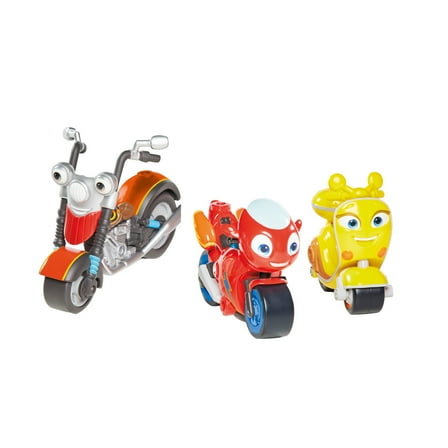 Ricky Zoom Maxwell & the Bike Buddies 3 Pack - 3 & 4 inch Action Figures Free Wheeling Standing Toy Bikes