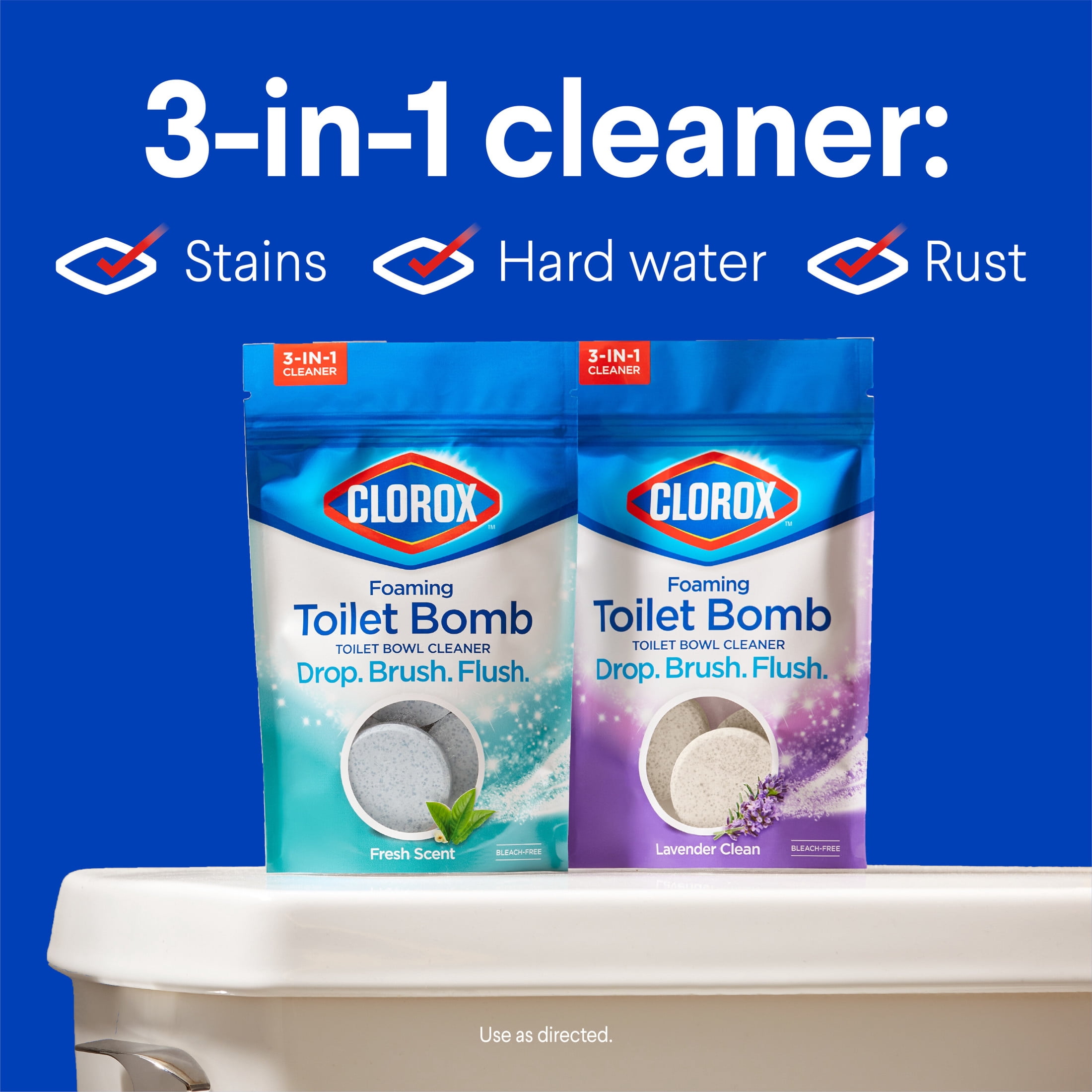 (2 pack) Clorox Foaming Toilet Bomb Toilet Bowl Cleaner, Bleach Free, Fresh Scent, 5 Count