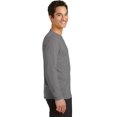 thumbnail image 3 of Port & Company Long Sleeve Performance Blend Tee-XL (Medium Grey), 3 of 6