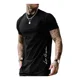 thumbnail image 1 of Playera Azul Hombre Camiseta Corte Bajo Curvo, 1 of 4
