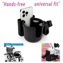 Universal Bike Cup Holder with Phone Mount for Handlebar, 2-in-1 Design, Non-Slip Material, Fits Bottles 0.85-1.35in Diameter for Automobiles/Motorcycles (Black) ,Hulucky
