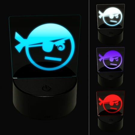 

Pirate Face LED Night Light Sign 3D Illusion Desk Nightstand Lamp