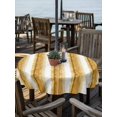 thumbnail image 2 of Outdoor Tablecloth with Umbrella Hole for Patio/Picnic/Party/Camping, Yellow Striped Waterproof Table Cloth Round Cover Washable, Watercolor Farmhouse Stripes Abstract (Dia 54"), 2 of 9