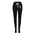 thumbnail image 4 of Gibobby Pantalones casuales para mujer, cómodos pantalones de pijama con pierna recta, pantalones de yoga con cordón, transpirables, pantalones de pijama con bloques de color（Negro， L), 4 of 5