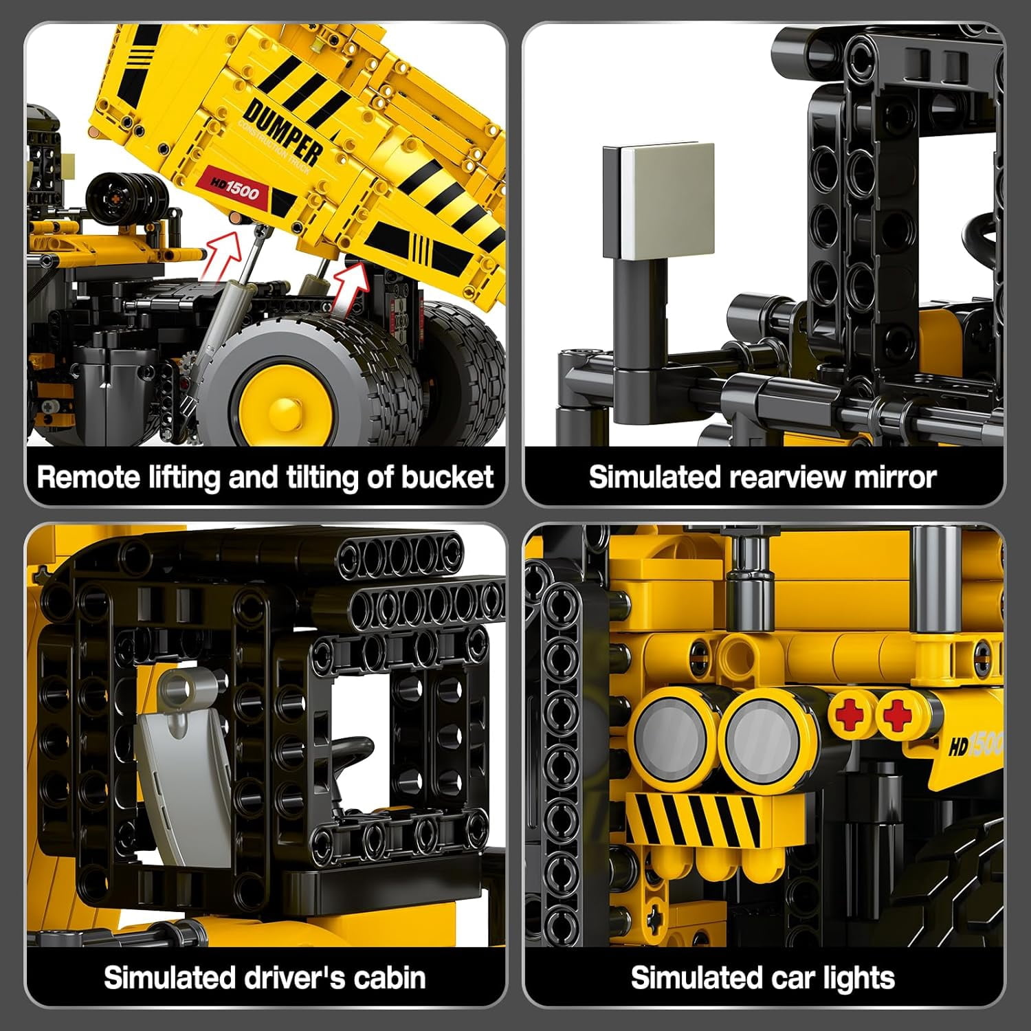 Building Set for Adults with Control Remote STEM Gifts for Teens Age 14 and up, Mining Dump Truck Collectible Model for Birthday, Heavy-Duty Construction Vehicle Building Toys Kit 22025