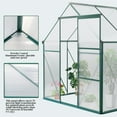 thumbnail image 4 of Outdoor Greenhouse, Seizeen Polycarbonate Walk-in Green house w/Aluminum Farm, Heavy Duty Garden Greenhouse with Window & Sliding Door, 6x8 FT Large Size, 4 of 10