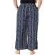 thumbnail image 3 of Pantalones Palazzo de Talla Grande para Mujer Agnes Orinda, Rayas Boho, Pantalones de Pierna Ancha, Estilo Paper Bag, Casual de Playa, Verano, Talla 1X, Azul Marino, 3 of 6